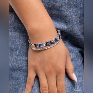 Elegant Silver and Blue Bracelet